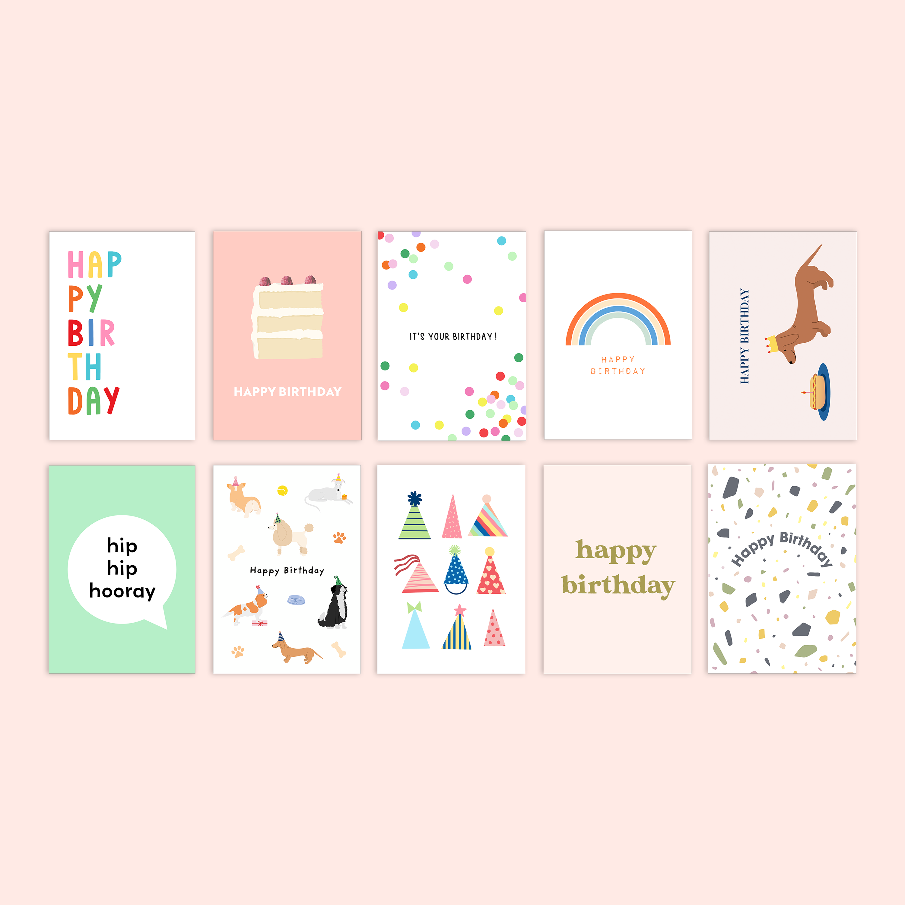 Happy Birthday - 10 Card Set