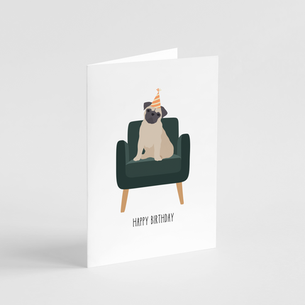 Pug Birthday Card