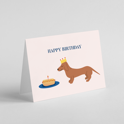 Sausage Dog Happy Birthday Card