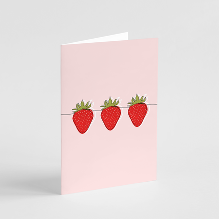 Pink Strawberries Card