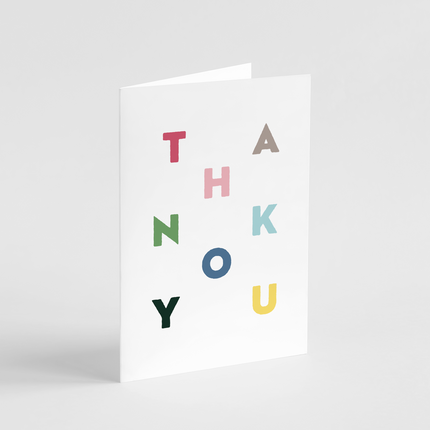 Thank You Block Letters Card