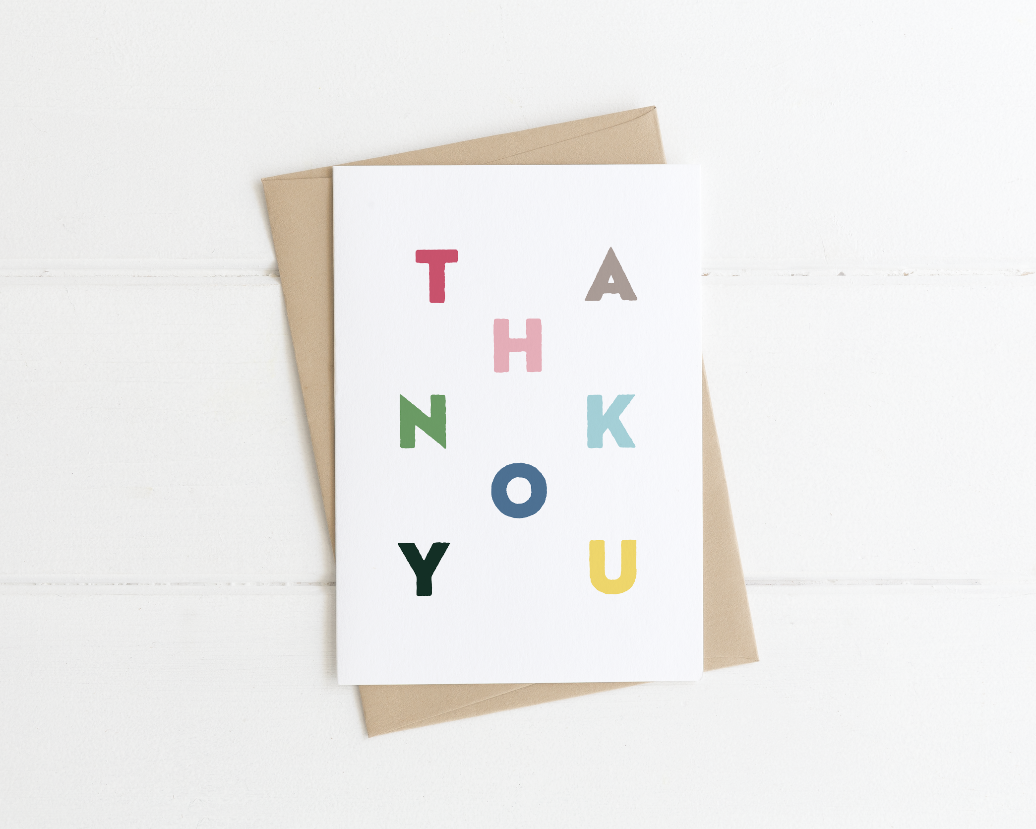 Thank You Block Letters Card